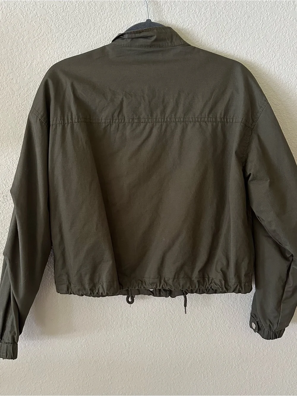 Ashley By 26 International Olive Utility Drawstring Hem Jacket size Small - Picture 2 of 4